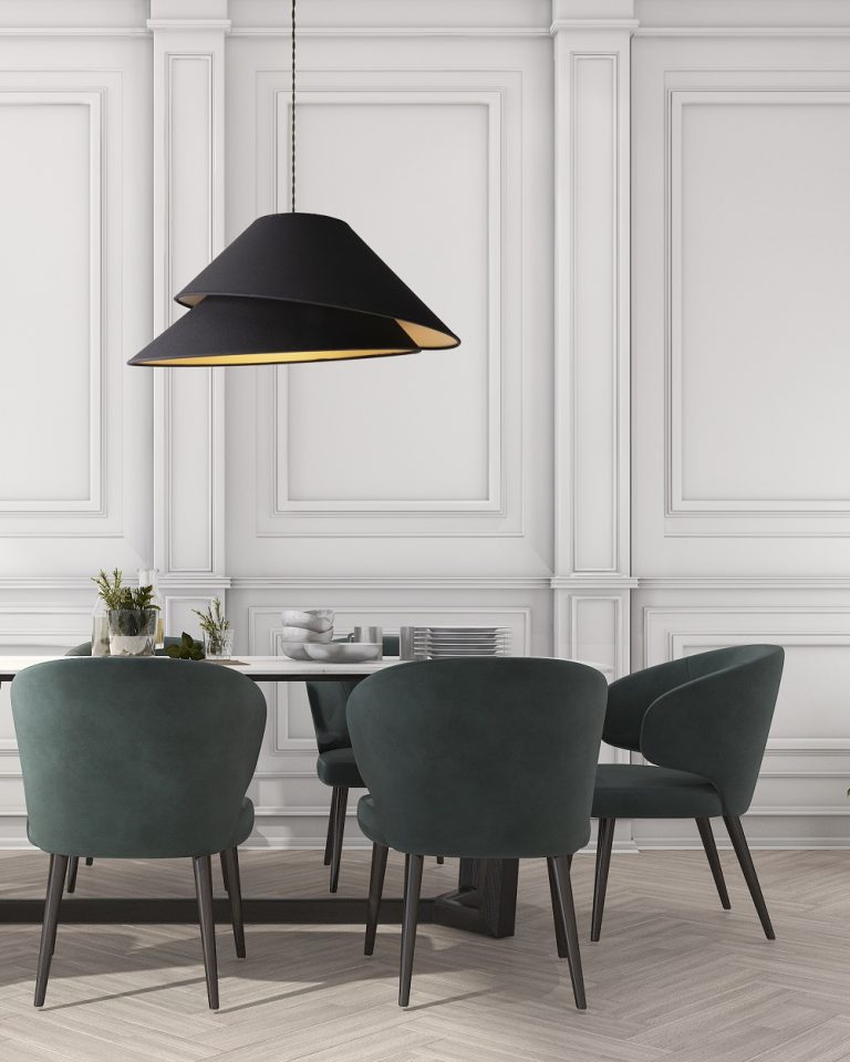 stozkowa-lampa-wiszaca-czarna-lampa-zlote-wnetrze-do-salonu-lampa-do-jadalni