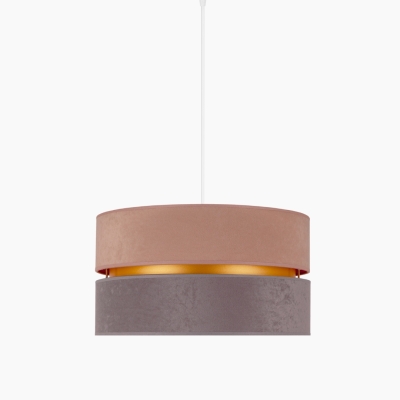 Elegancka lampa wisząca Duo z welurowym abażurem