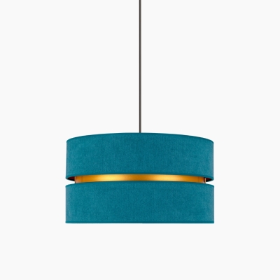 Turkusowa lampa wisząca Duo z abażurem