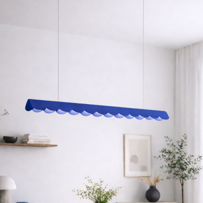 Podłużna lampa wisząca Biscuit ultramaryna