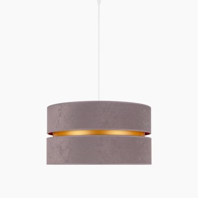 Welurowa lampa wisząca Duo ze złotym wnętrzem