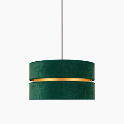 Zielona lampa wisząca Duo ze złotym wnętrzem
