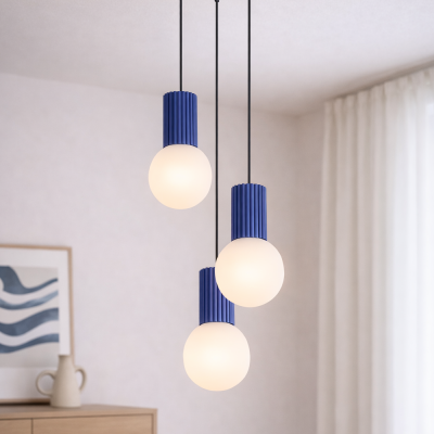 Nowoczesna lampa wisząca w kolorze ultramaryna Globia 3