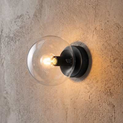 Nowoczesna lampa ścienna Glaz z przezroczystym kloszem