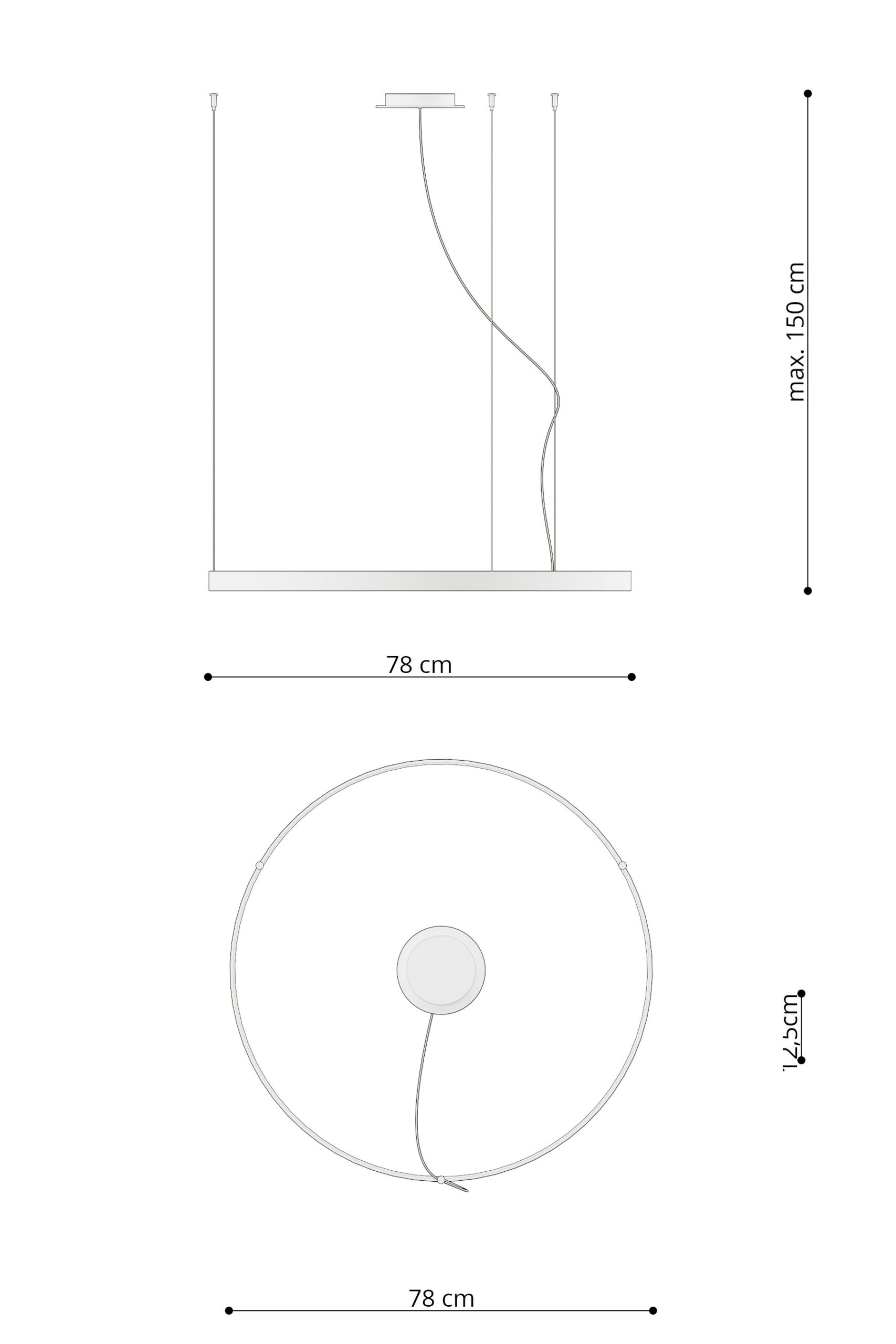 Duży żyrandol wiszący RIO LED ⌀ 78 cm