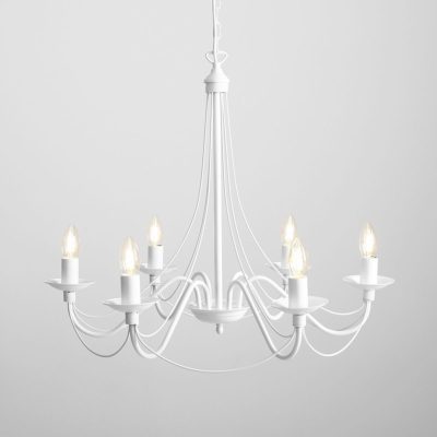 Biały żyrandol w stylu klasycznym Bibione 6