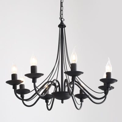 Czarny żyrandol świecznikowy Bibione 8