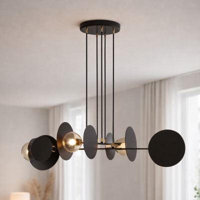 Czarna lampa wisząca Pedro