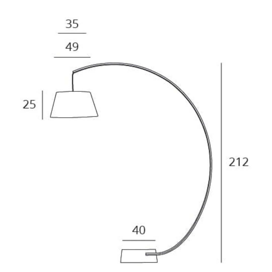 Łukowa lampa podłogowa Celia w czarnym kolorze