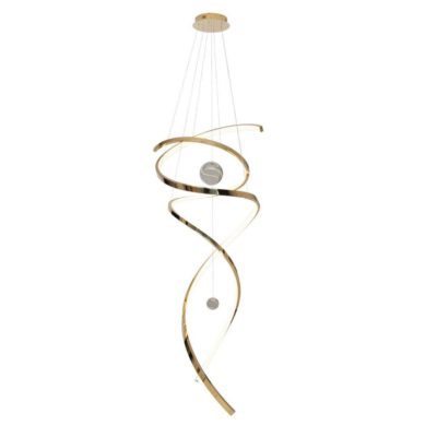 Designerska wisząca lampa Ritz w kolorze złotym