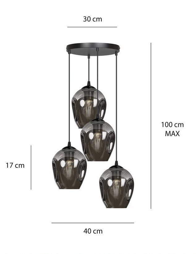 Kaskadowa lampa wisząca Ava 4 Ring