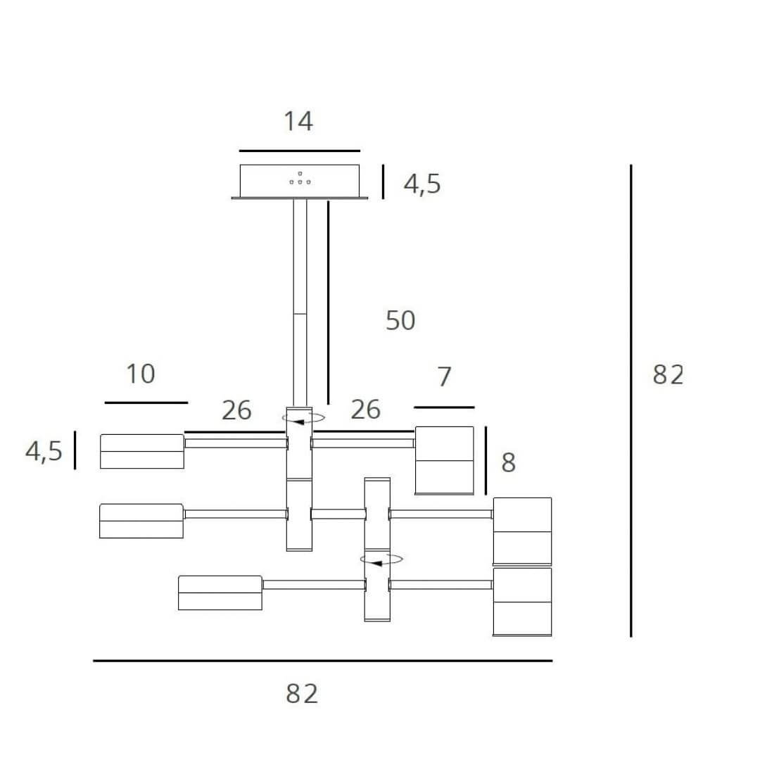Czarna lampa sufitowa Puma 6 w nowoczesnym stylu