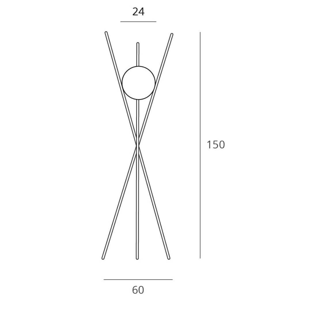 Lampa podłogowa Xena z mosiężnym wykończeniem