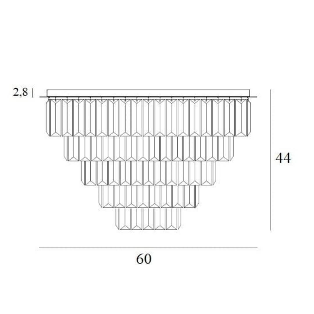 Duża lampa sufitowa w stylu glamour Monaco Ø 60 cm