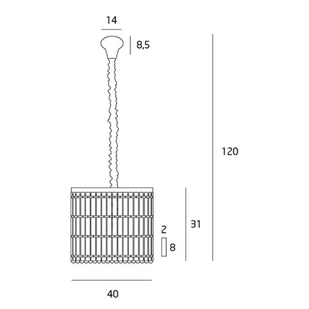 Elegancka lampa wisząca Puccini S z czarnym detalem
