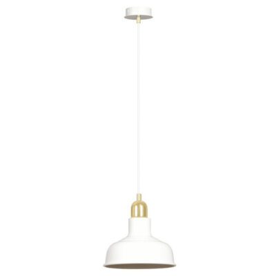 Biała lampa sufitowa Grace ze złotym akcentem