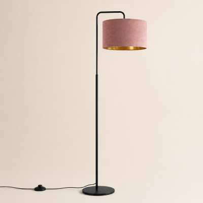 Lampa podłogowa Wendy z różowym abażurem