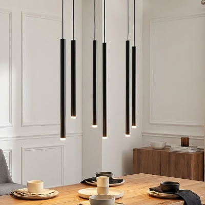 Czarna lampa wisząca Aiden 6 w designerskim wydaniu