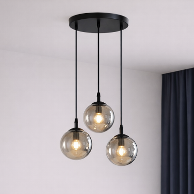 Szklana lampa wisząca Blair 3 Ring w nowoczesnym stylu