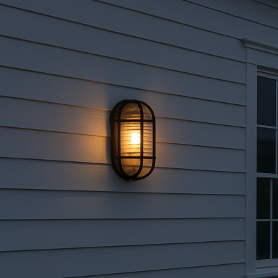 Industrialna lampa elewacyjna Dudley B o owalnym kształcie