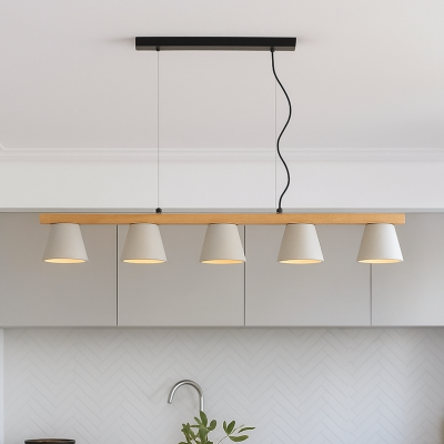 Podłużna lampa wisząca Possio 5 z regulacją