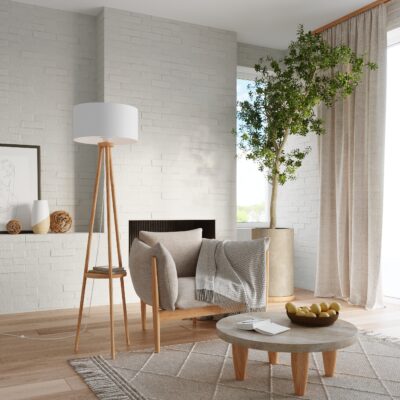 Lampy podłogowe drewniane