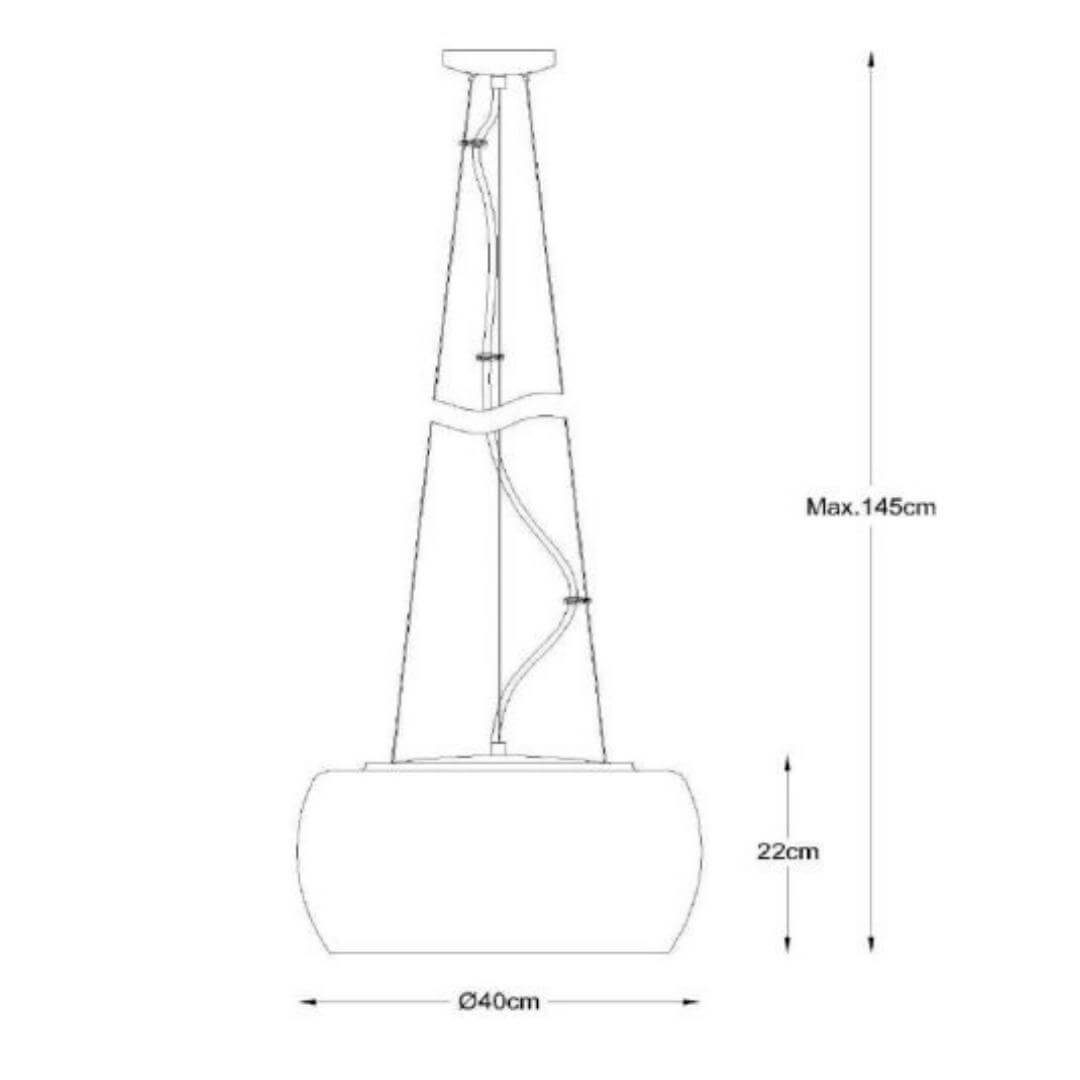 Szklana lampa wisząca Pearl S z regulacją