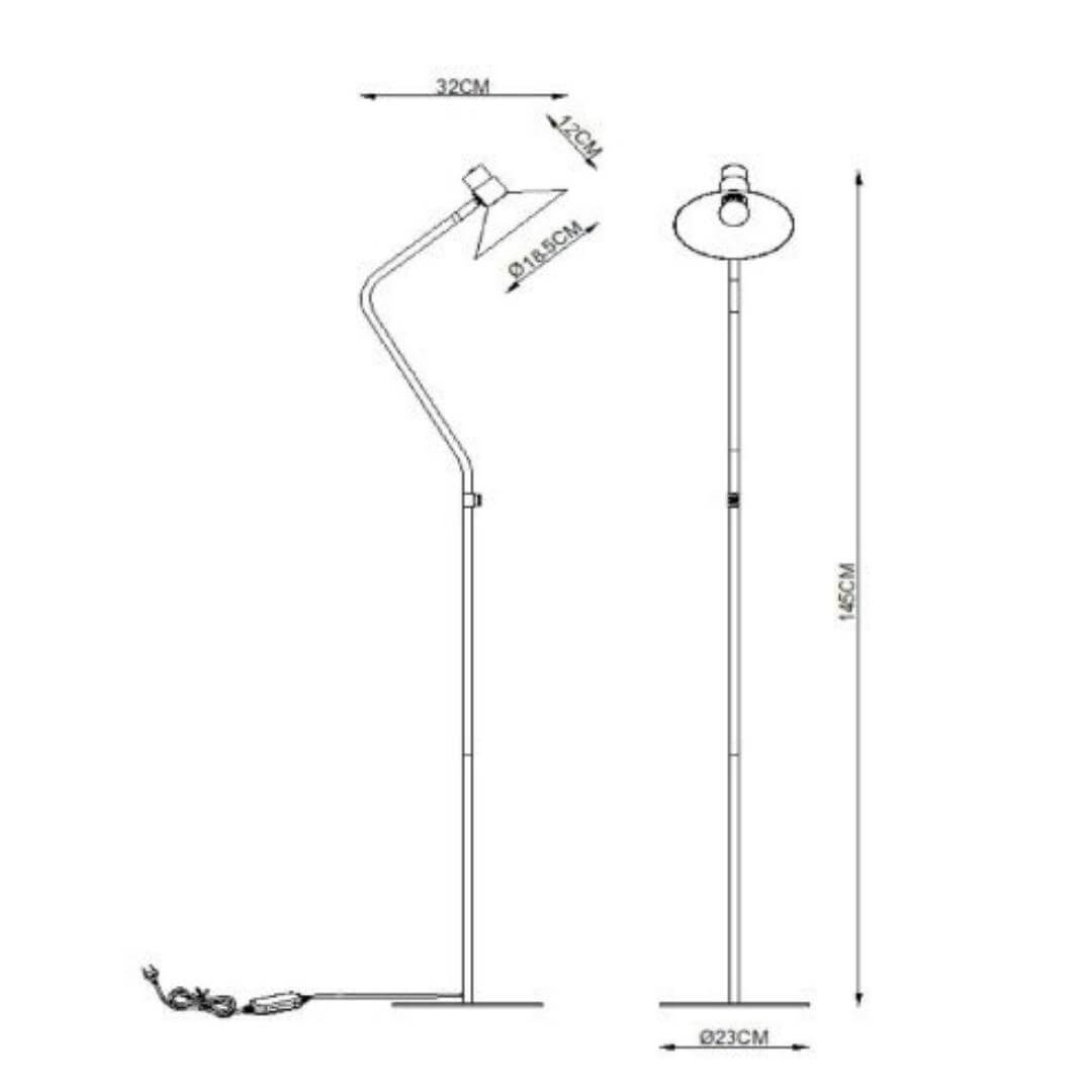 Nowoczesna lampa podłogowa Pepijn z ruchomym kloszem