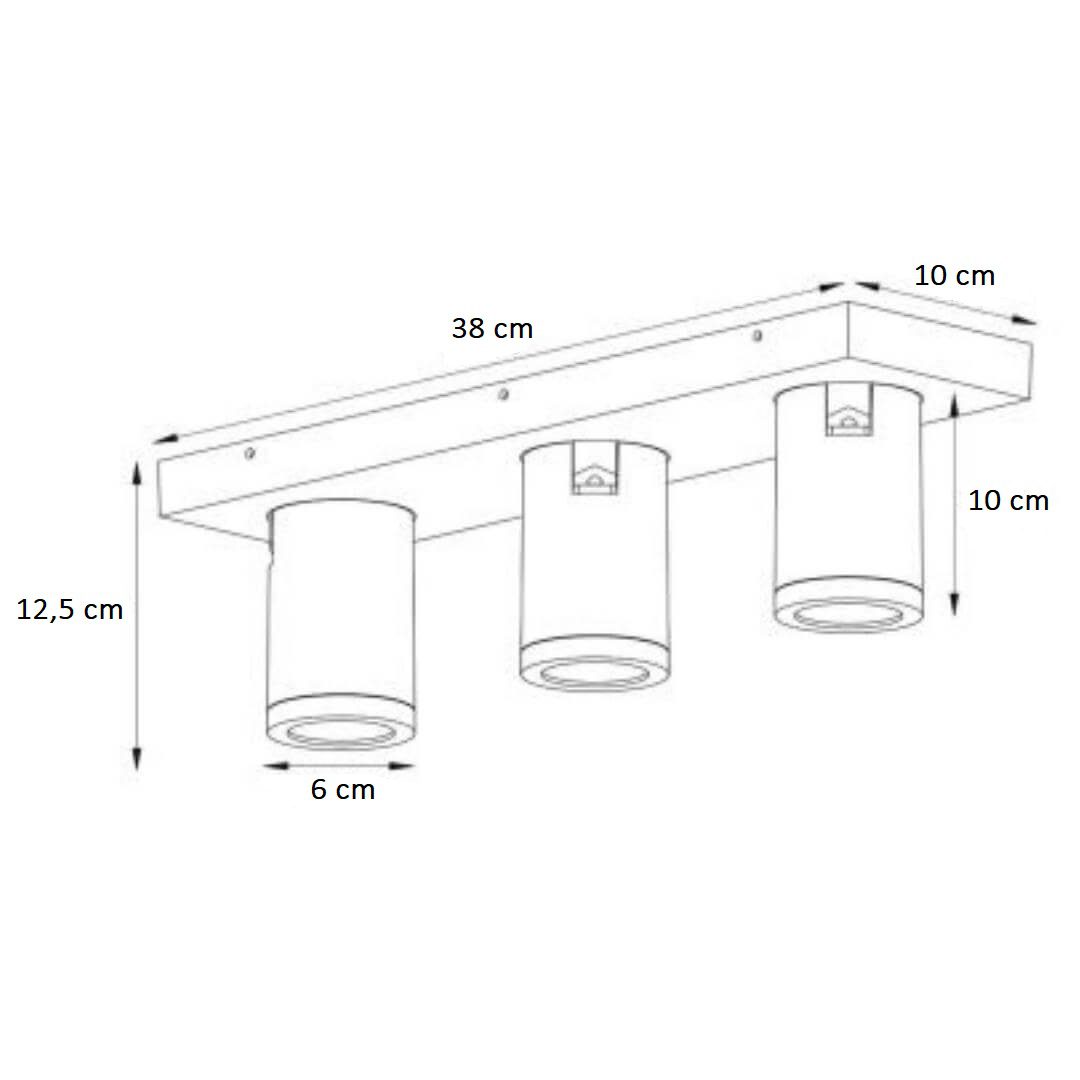 Potrójna listwa sufitowa Taylor 3 w białym kolorze