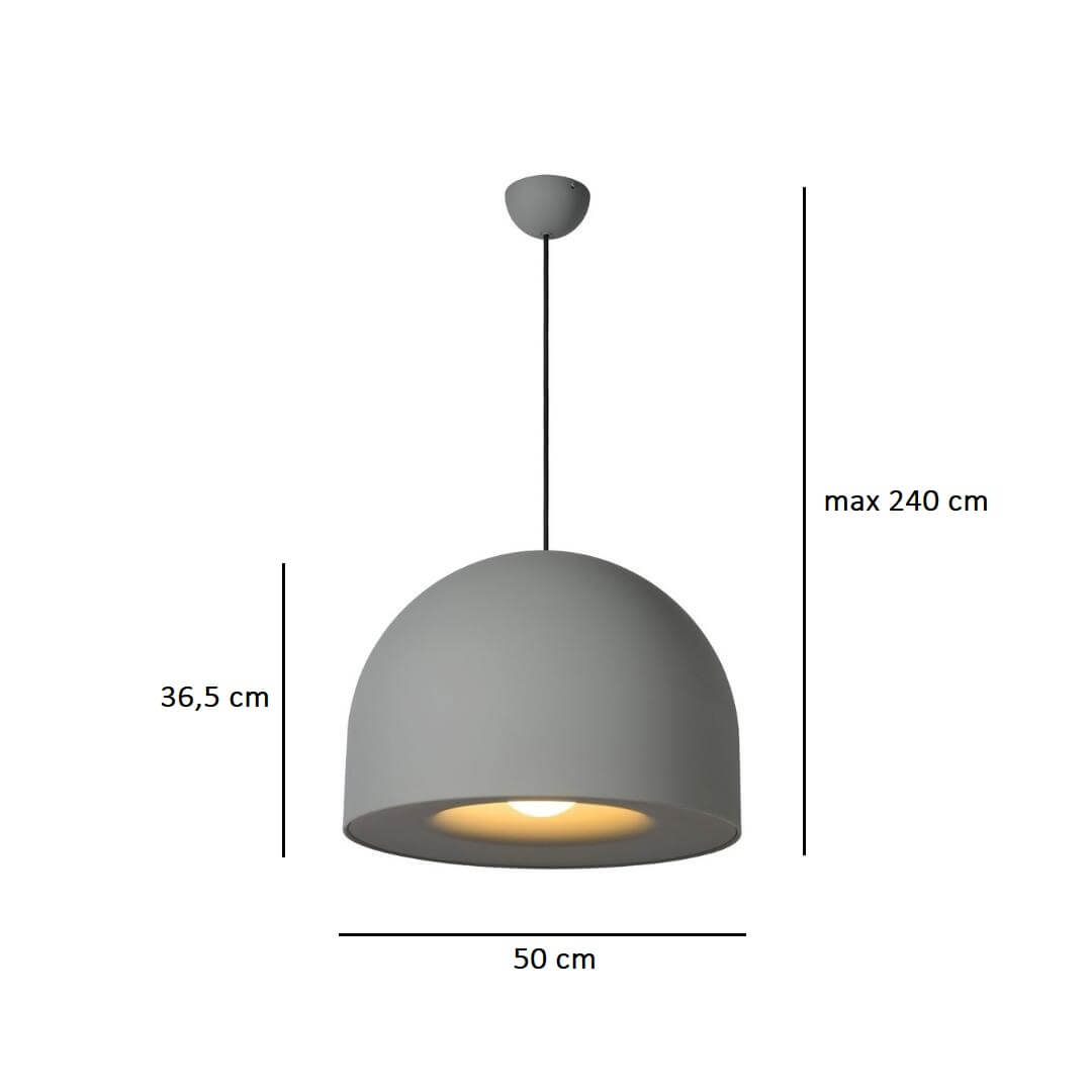 Nowoczesny zwis Akron z szarym kloszem