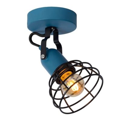 Dziecięcy spot sufitowy Paulien Black w kolorze turkusowym