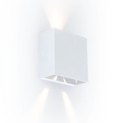 Zewnętrzny kinkiet ścienny Gemini Beams w białym kolorze