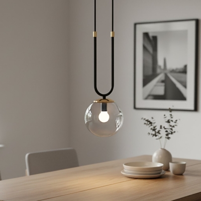 Pojedyncza lampa wisząca Marga z kulistym kloszem