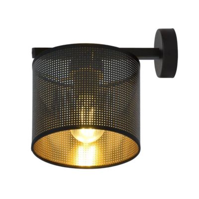 Siateczkowy kinkiet ścienny Carla ze złotym wnętrzem