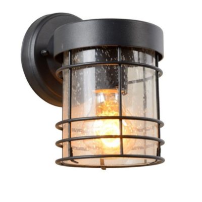 Zewnętrzny kinkiet ścienny Keppel na okrągłym stelażu