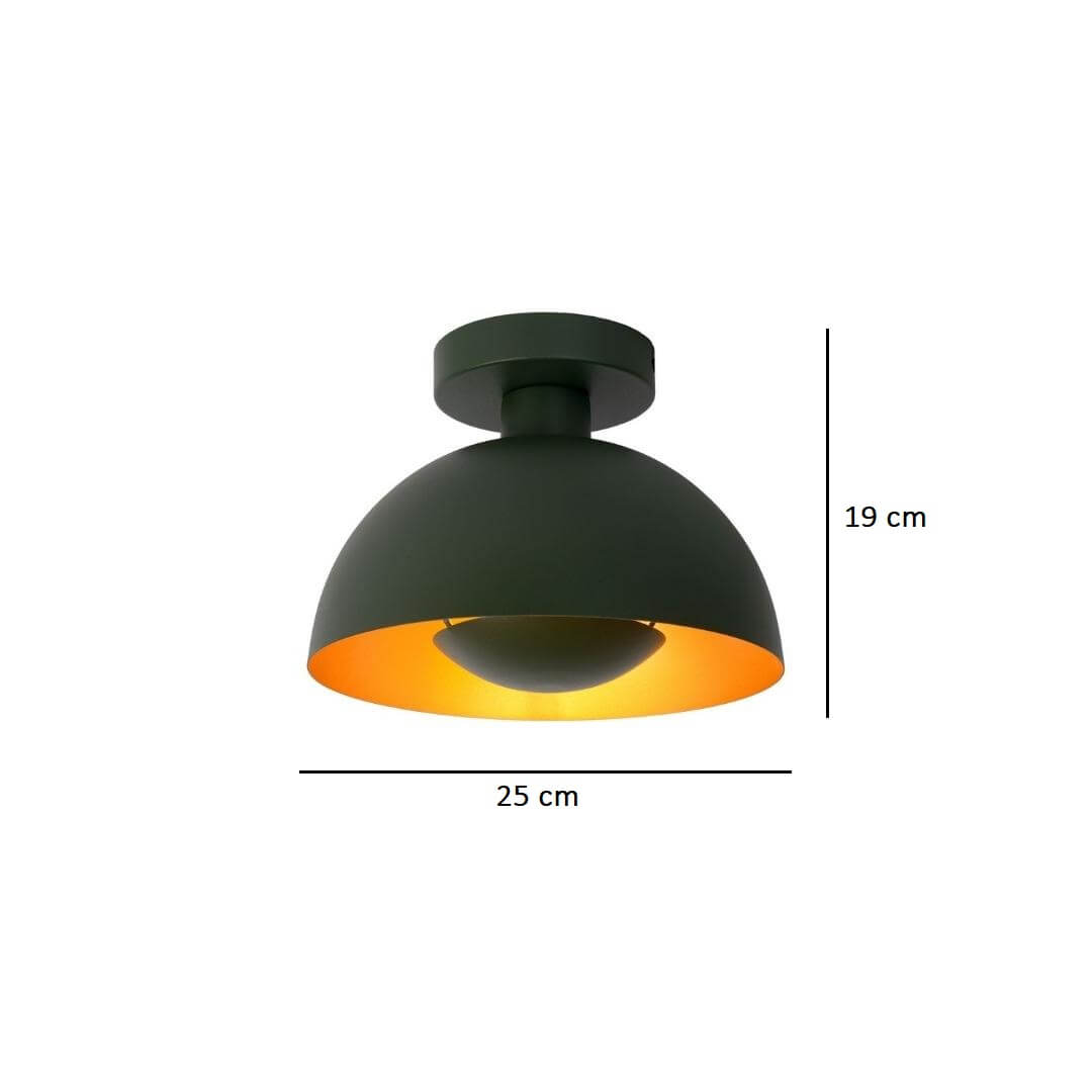 Sufitowa lampa Siemon w ciemnozielonym kolorze