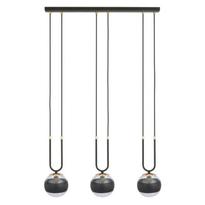 Szklana lampa wisząca na metalowym stelażu Marga 3