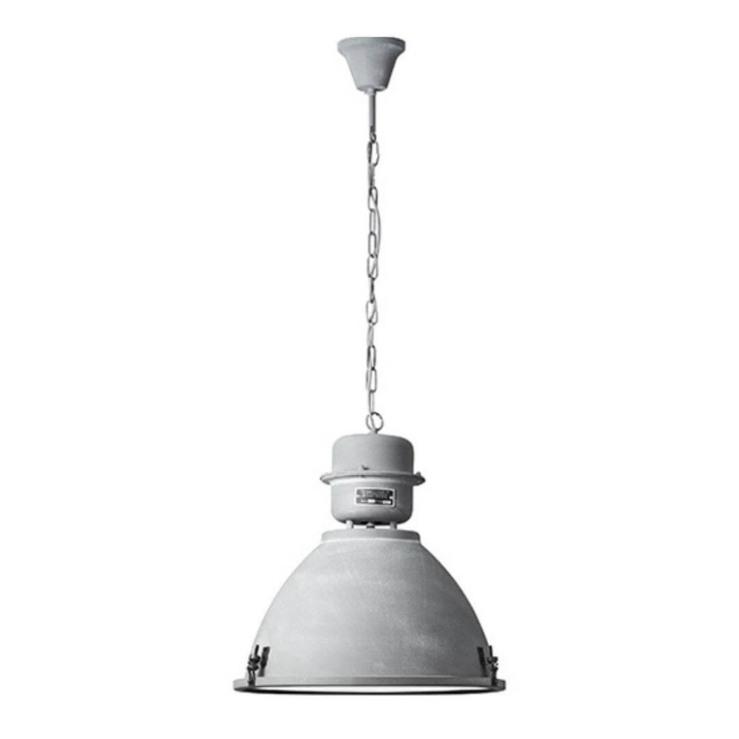 Szara lampa wisząca w industrialnym stylu Kiki XL - sklep Ryssa