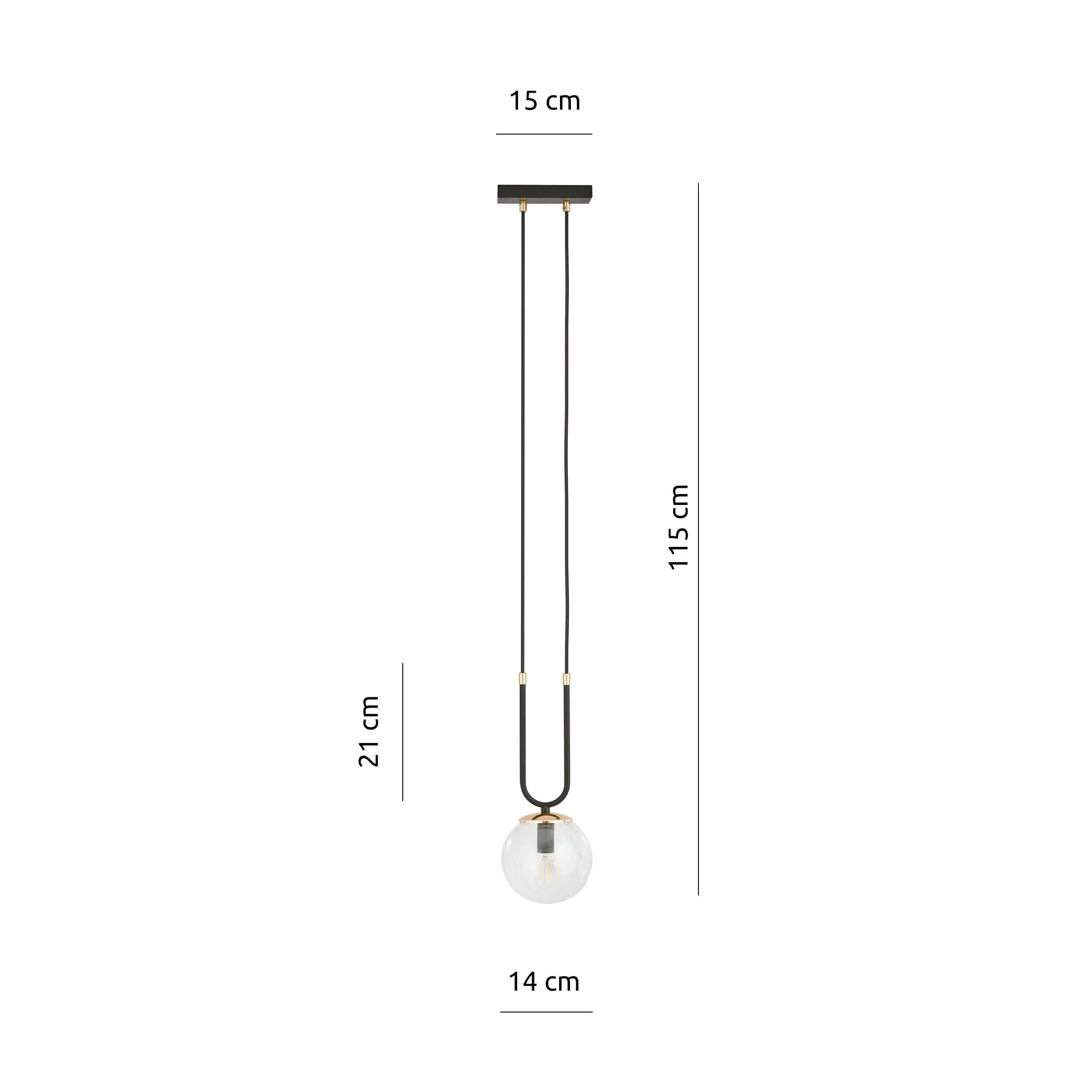 Pojedyncza lampa wisząca Marga z kulistym kloszem