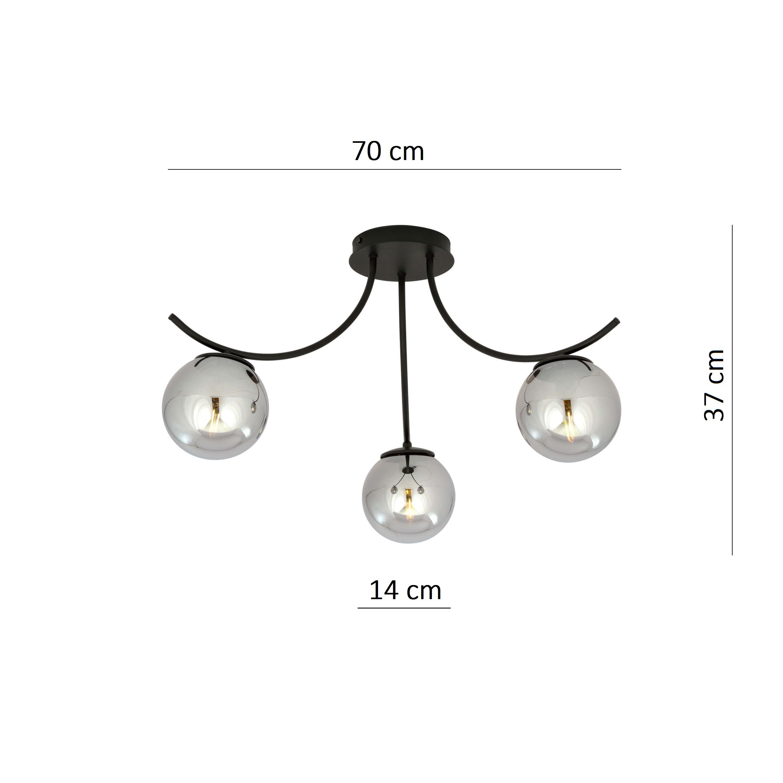 Potrójna lampa sufitowa Dali 3 w nowoczesnym stylu