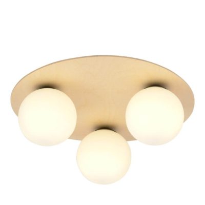 Potrójna sufitowa lampa Bart Ring 3 z kulistymi kloszami