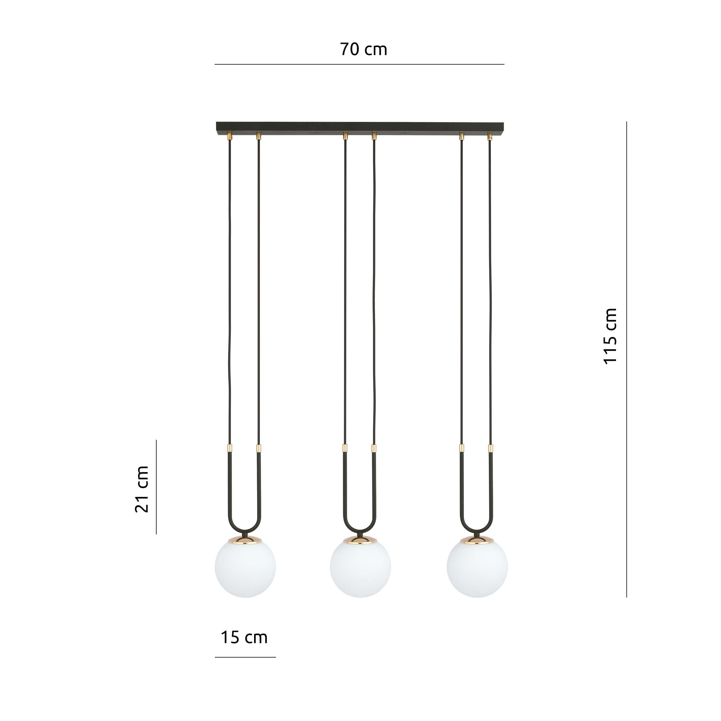 Potrójny zwis na listwie Marga 3 w nowoczesnym stylu