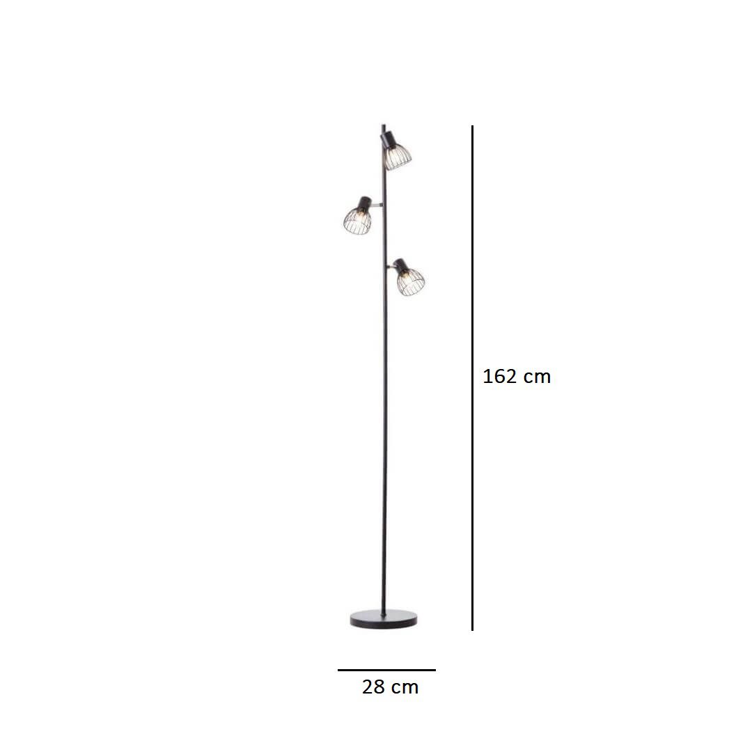 Czarna lampa podłogowa Blacky z metalu