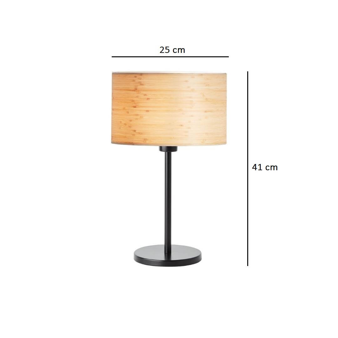 Lampka stołowa z drewnianym kloszem Romm