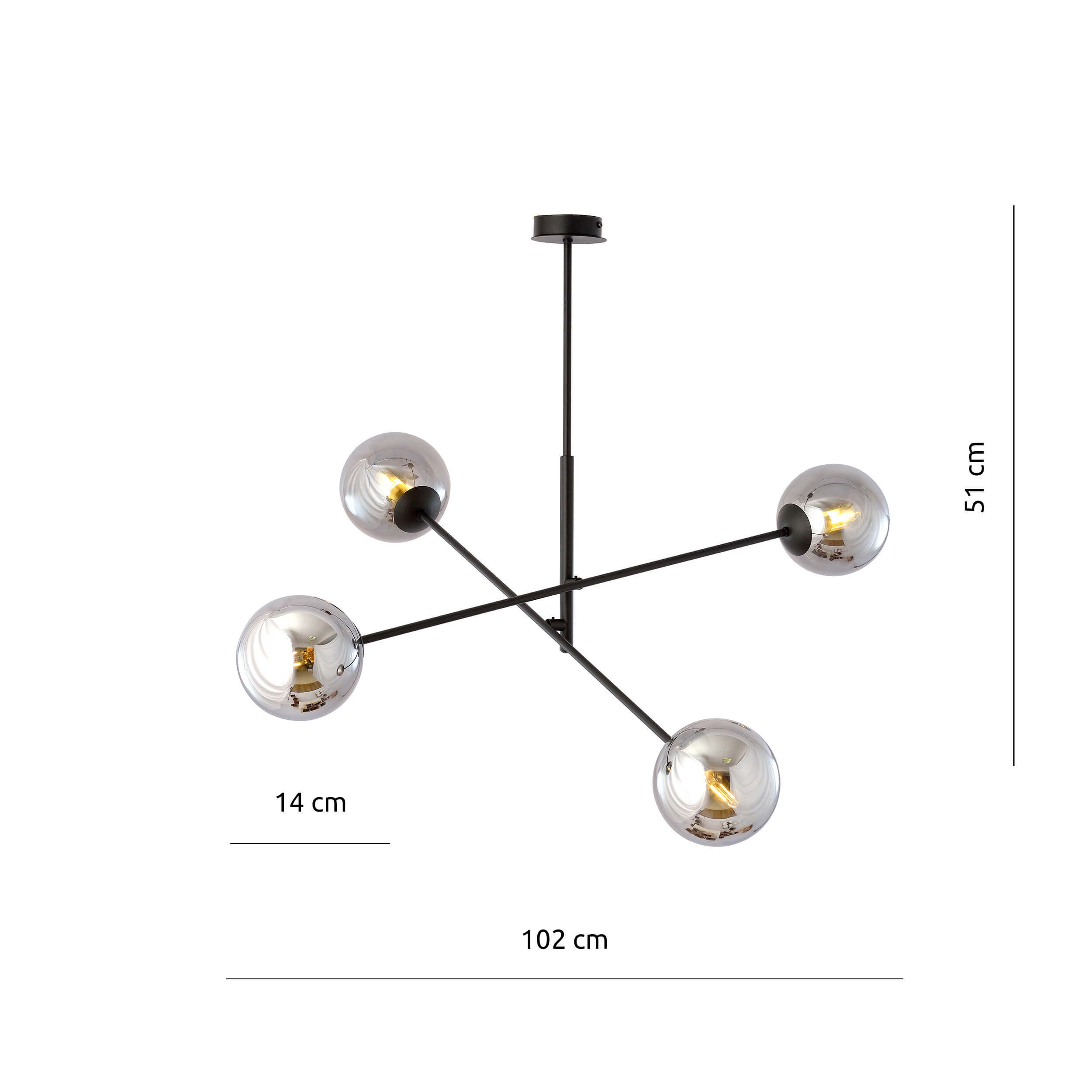 Regulowana lampa sufitowa Frix 4 w designerskim stylu
