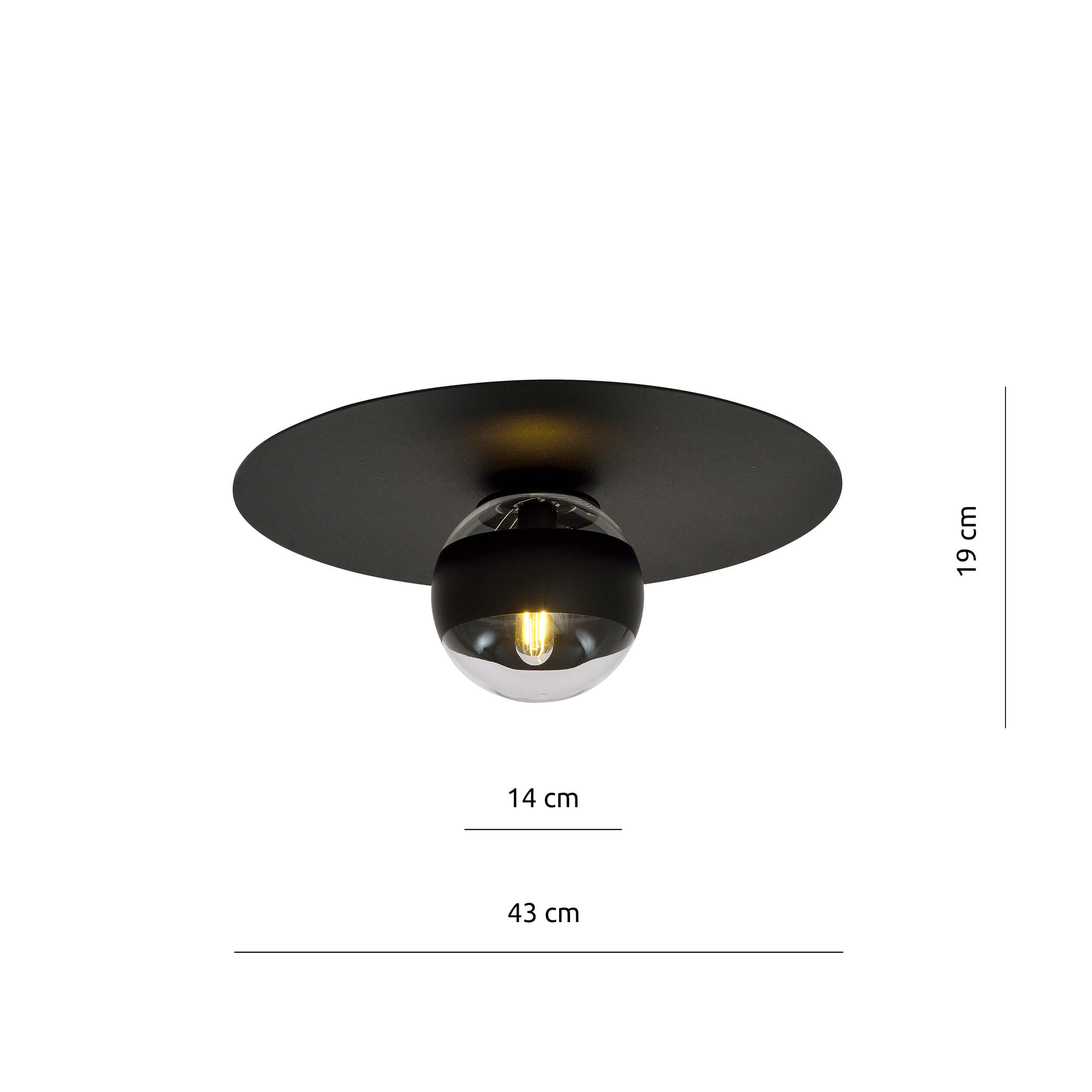 Czarna lampa sufitowa Manx w nowoczesnym stylu