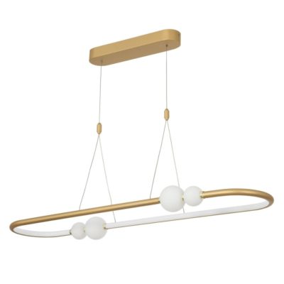 Designerska lampa wisząca Fria w złotym kolorze