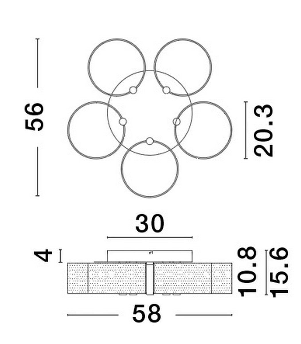Nowoczesna lampa sufitowa Tunas B z transparentnymi kloszami