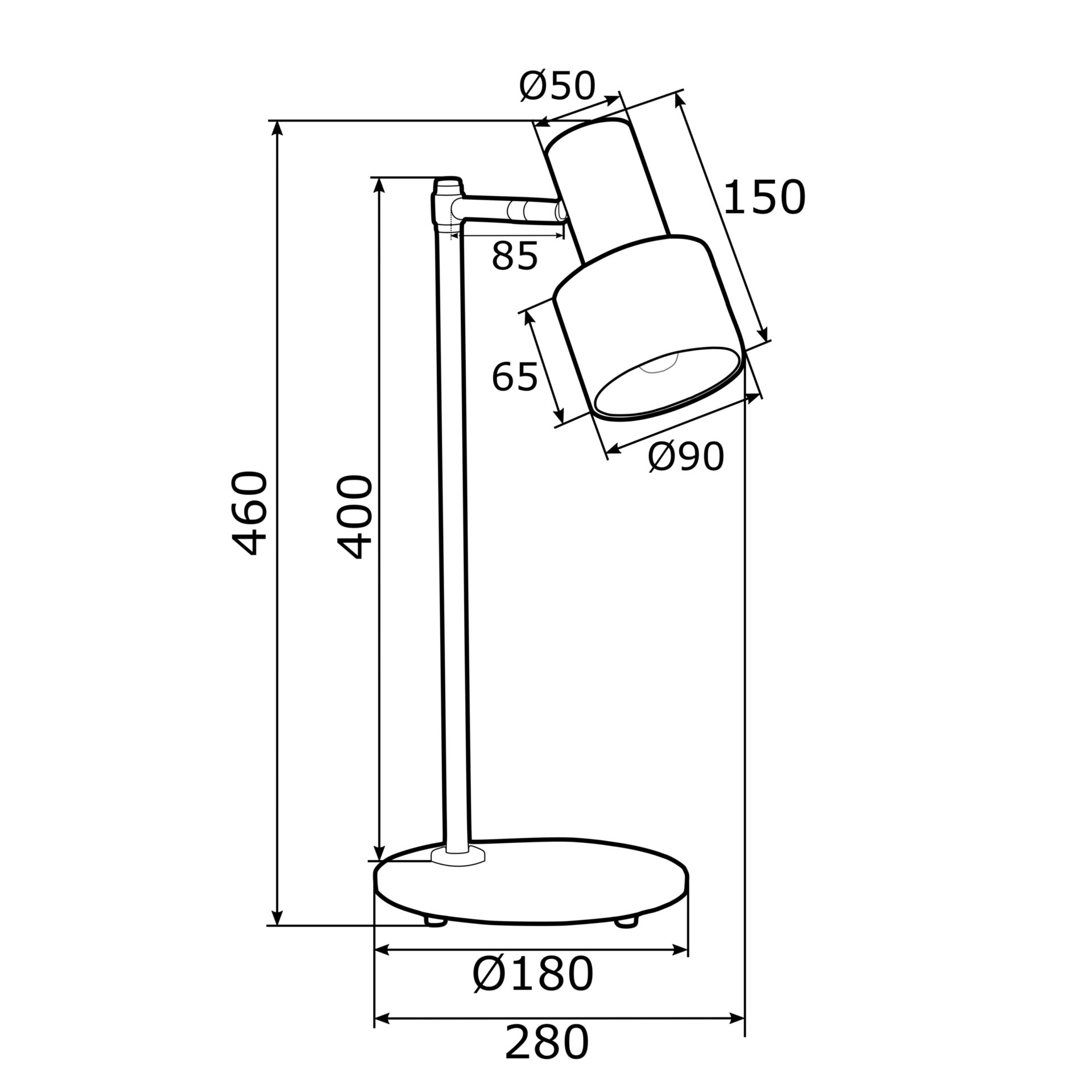 Regulowana lampka biurkowa w nowoczesnym stylu Doria