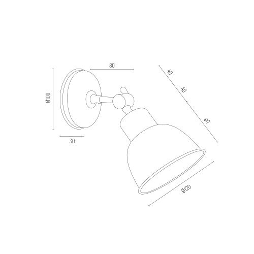 Pojedynczy kinkiet ścienny regulowany Eufrat